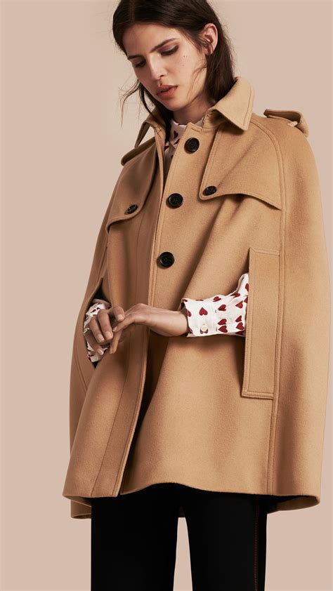 burberry layered bomber & trench twofer jacket|Burberry cashmere cape jacket.